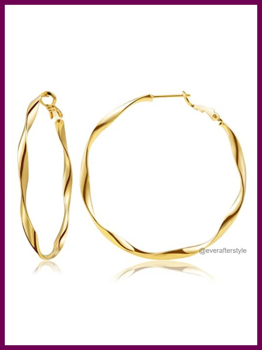 24K Gold Plated Twisted Thin Huggie Hoop Earrings for Women, Dainty